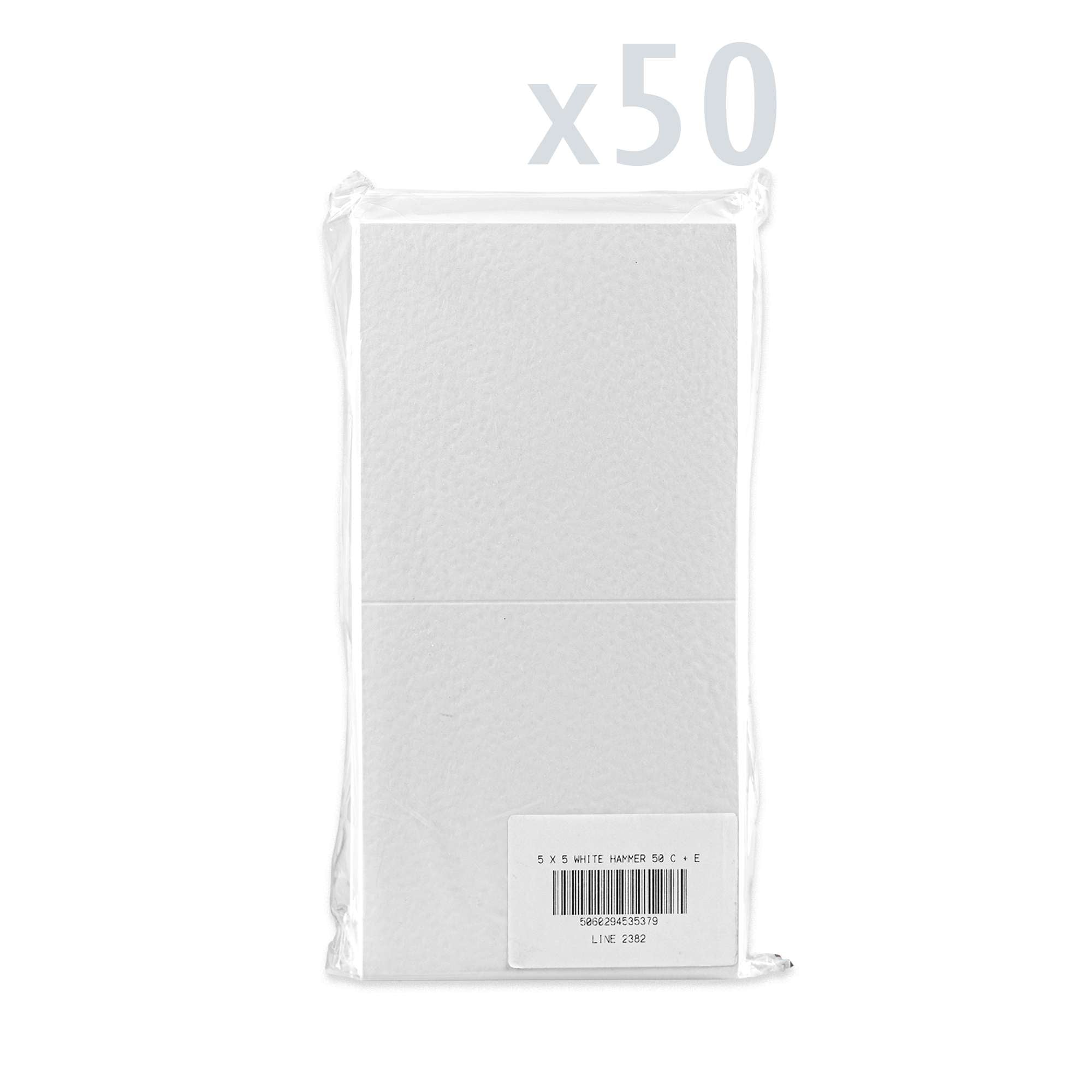White V-Flap Envelope & Hammered Card Pack - White 130 x 130 mm + 125 x 125 mm