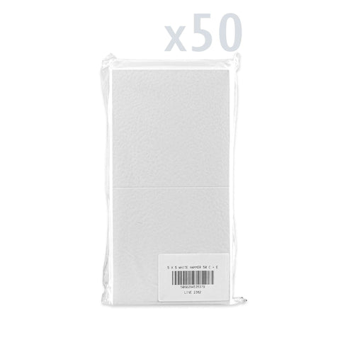 White V-Flap Envelope & Hammered Card Pack - White 130 x 130 mm + 125 x 125 mm