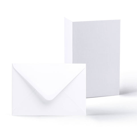 White V-Flap Envelope & Smooth Card Pack - 114 x 162 mm + 105 x 148 mm