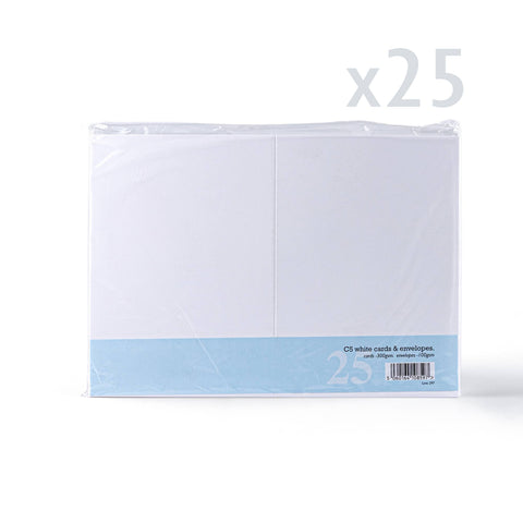 White V-Flap Envelope & Smooth Card Pack - 148 x 210 mm + 162 x 229 mm