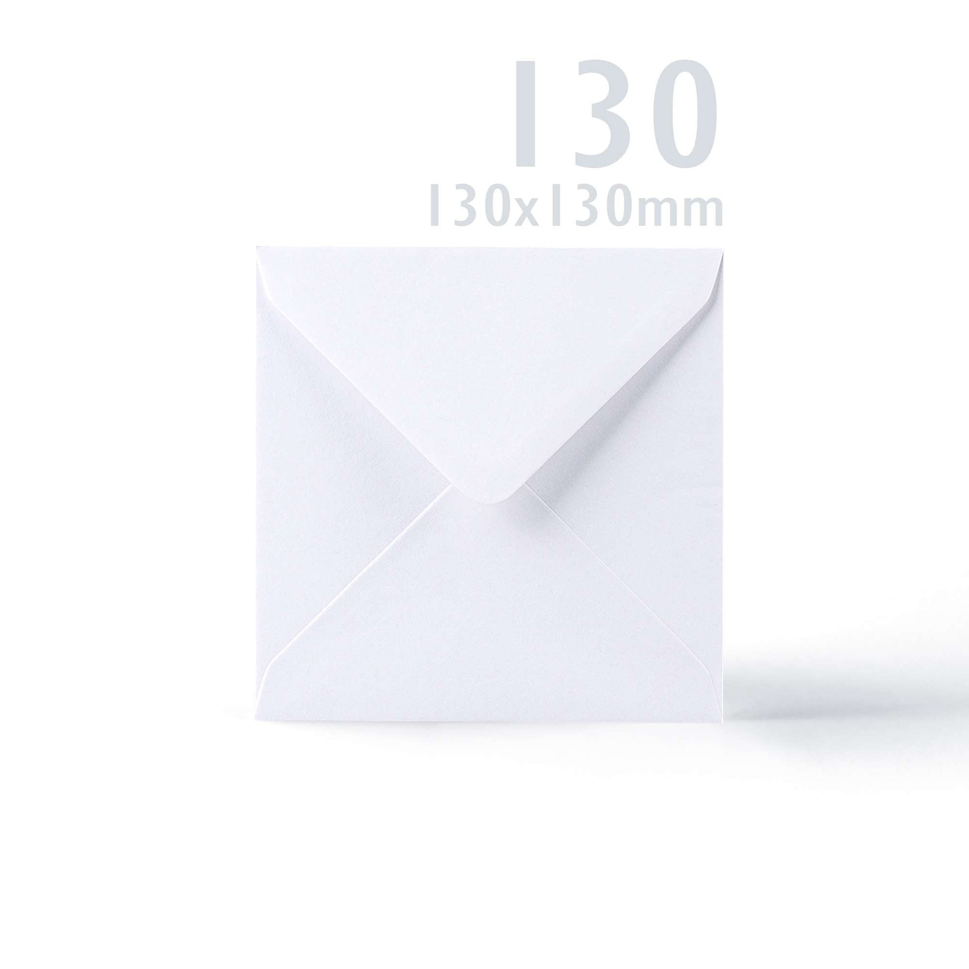 White V-Flap Envelope & Scalloped Card Pack - 130 x 130 mm + 125 x 125 mm