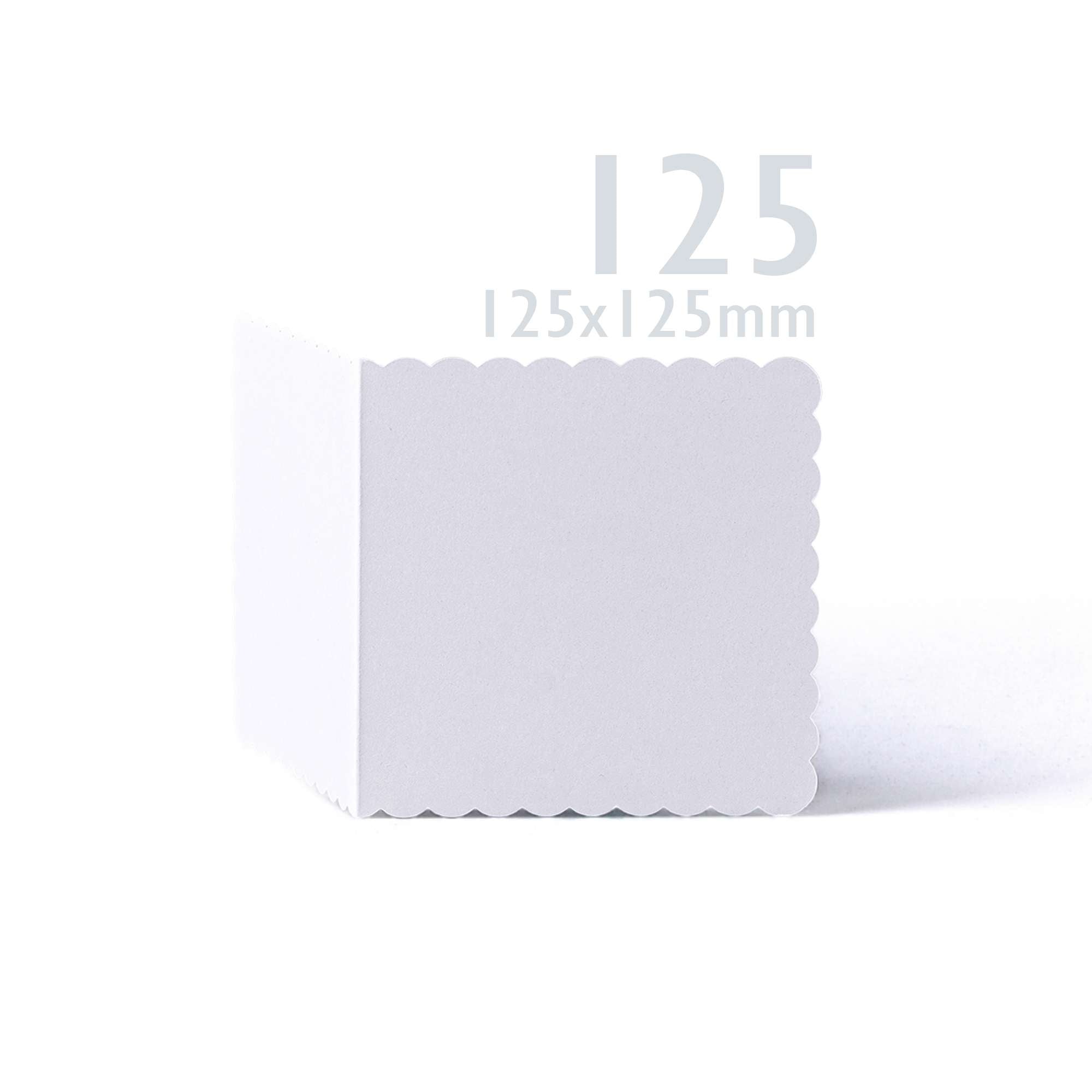 White V-Flap Envelope & Scalloped Card Pack - 130 x 130 mm + 125 x 125 mm
