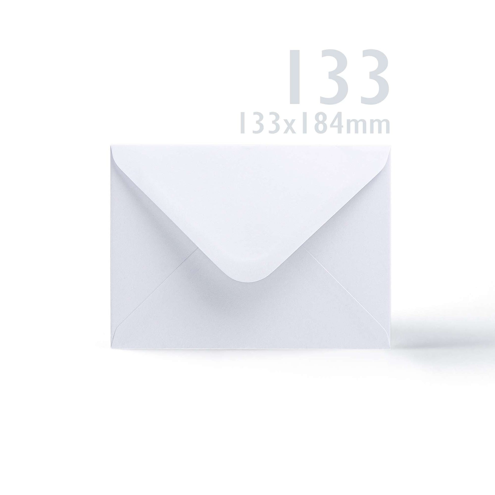 White V-Flap Envelope & Scalloped Card Pack - 133 x 184 mm + 125 x 175 mm