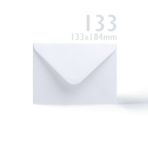 White V-Flap Envelope & Scalloped Card Pack - 133 x 184 mm + 125 x 175 mm
