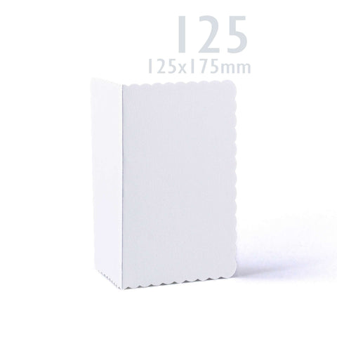 White V-Flap Envelope & Scalloped Card Pack - 133 x 184 mm + 125 x 175 mm