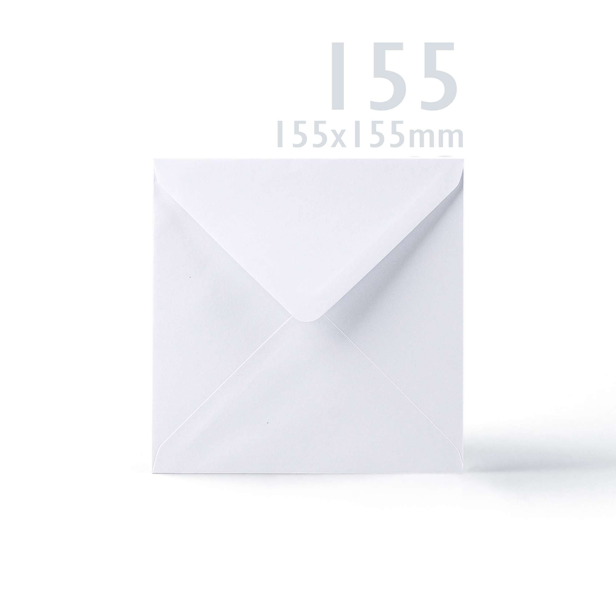 White V-Flap Envelope & Scalloped Card Pack - 155 x 155 mm + 145 x 145 mm