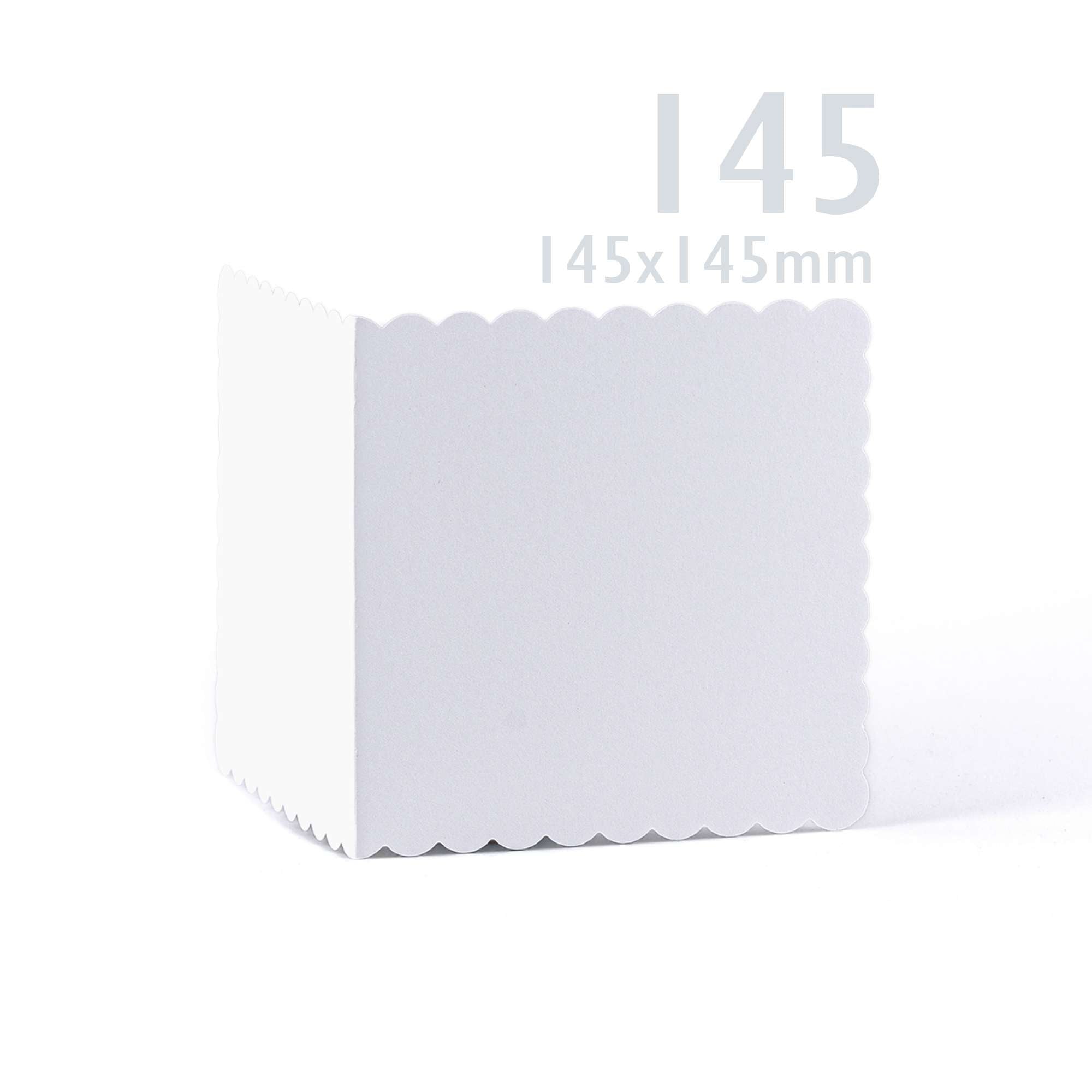 White V-Flap Envelope & Scalloped Card Pack - 155 x 155 mm + 145 x 145 mm