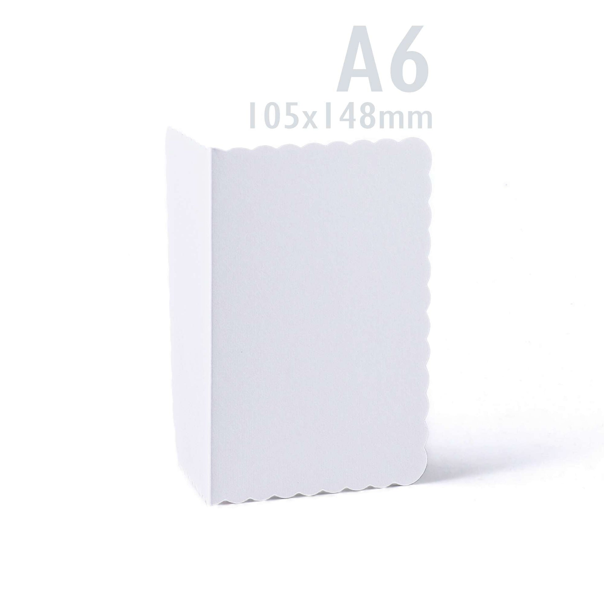 White V-Flap Envelope & Scalloped Card Pack - 114 x 162 mm + 105 x 148 mm
