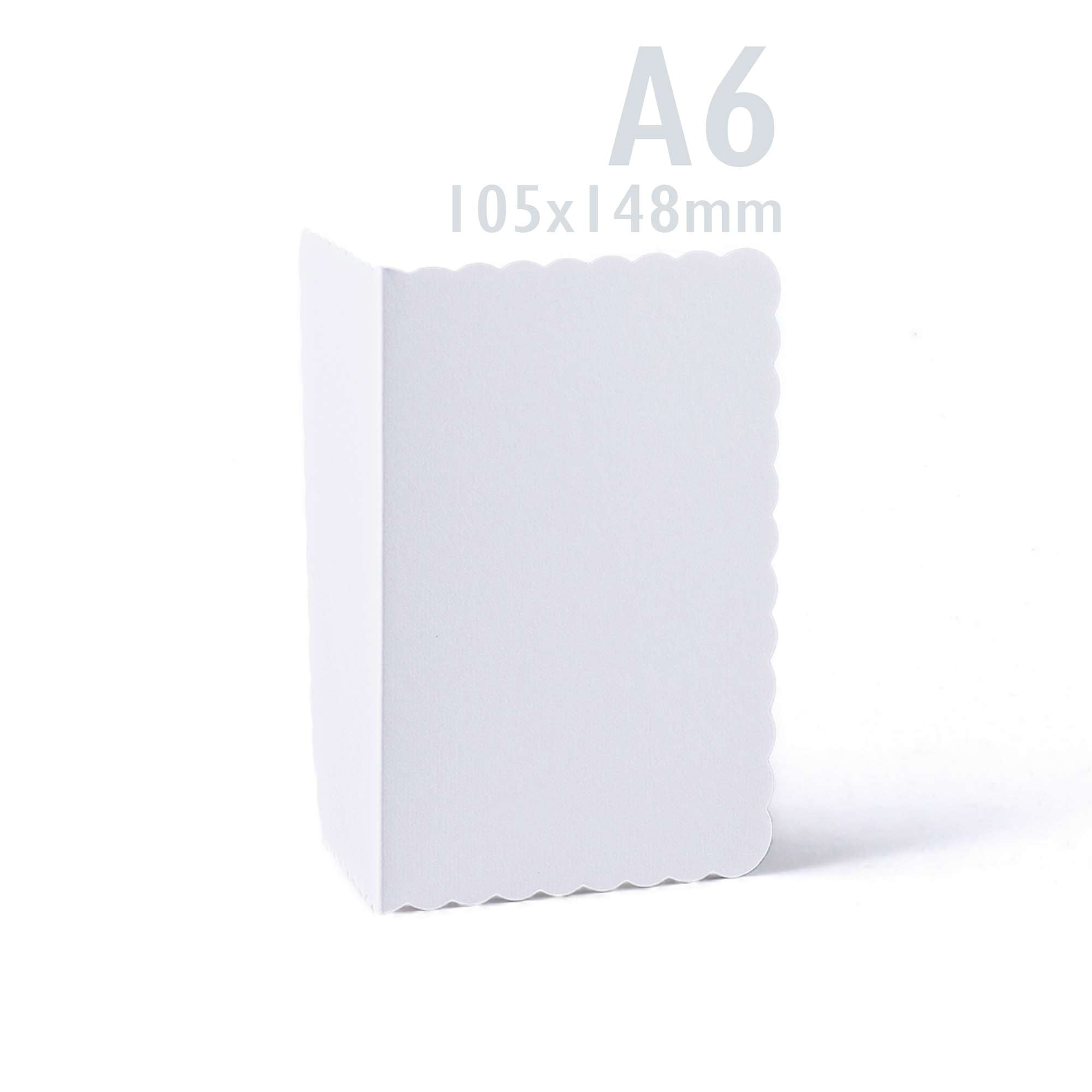 White V-Flap Envelope & Scalloped Card Pack - 114 x 162 mm + 105 x 148 mm