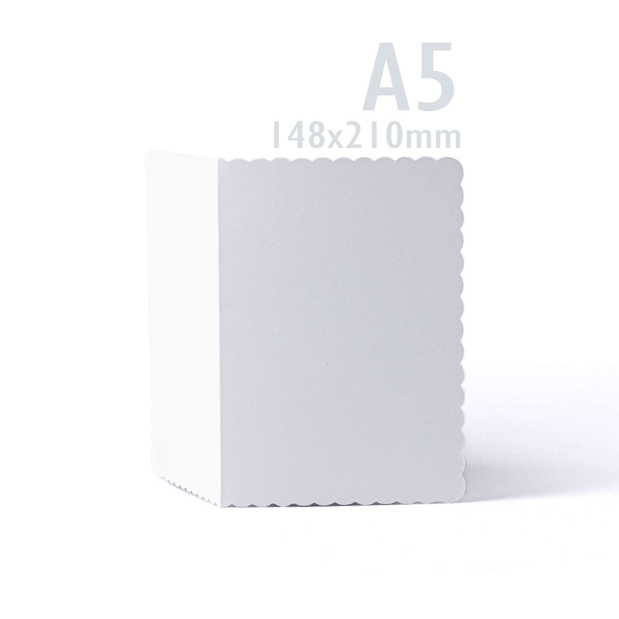 White V-Flap Envelope & Scalloped Card Pack - 162 x 229 mm + 148 x 210 mm
