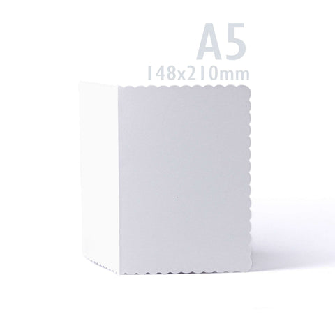 White V-Flap Envelope & Scalloped Card Pack - 162 x 229 mm + 148 x 210 mm
