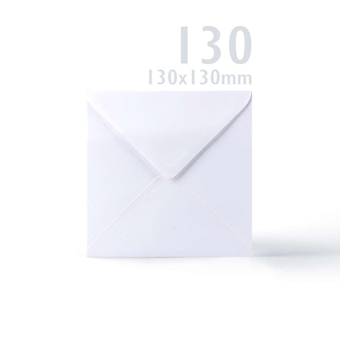 White V-Flap Envelope & Scalloped Card Pack - 121 x 121 mm + 120 x 120 mm