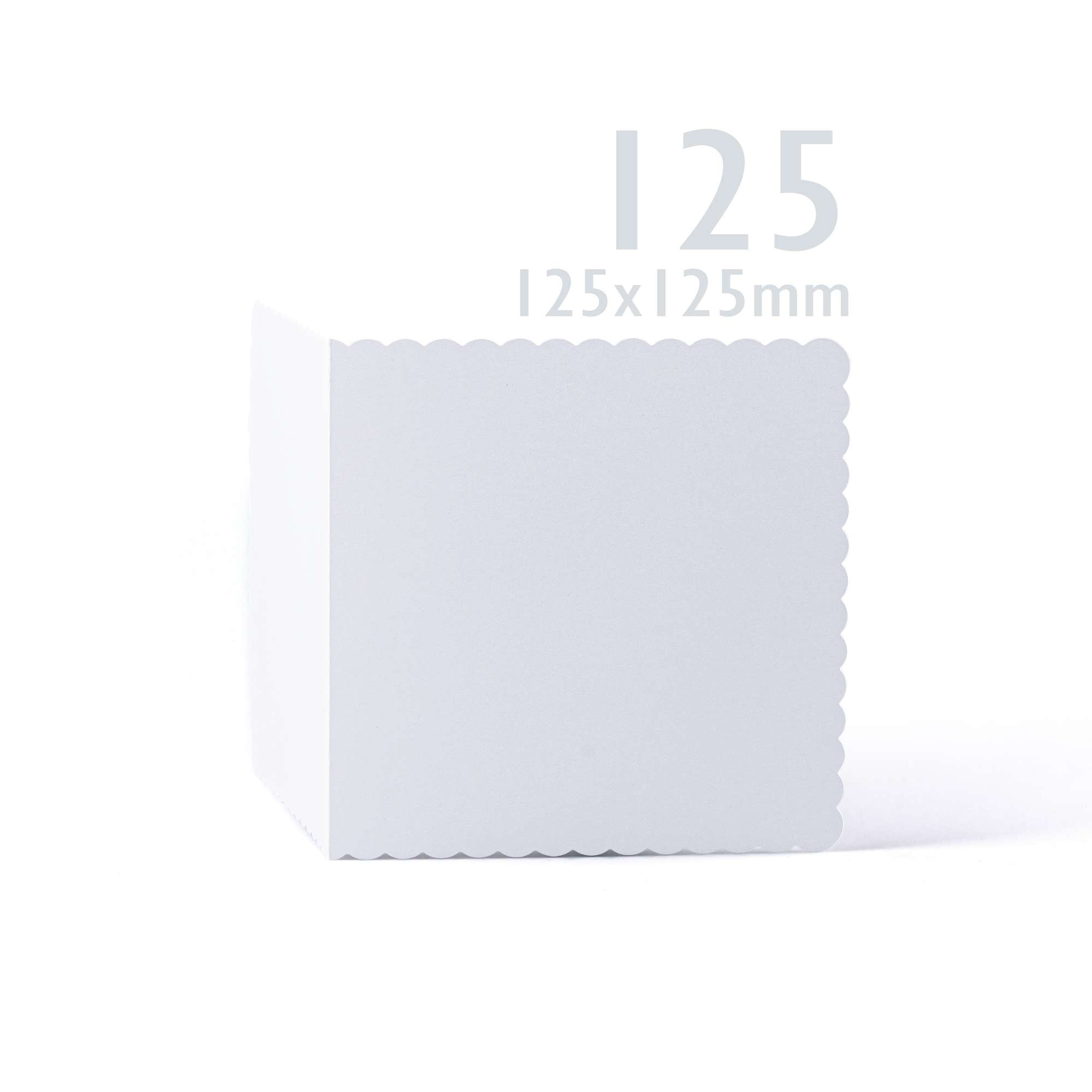 White V-Flap Envelope & Scalloped Card Pack - 121 x 121 mm + 120 x 120 mm