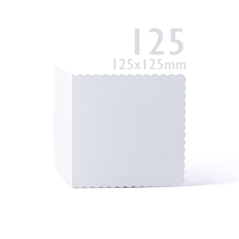 White V-Flap Envelope & Scalloped Card Pack - 121 x 121 mm + 120 x 120 mm