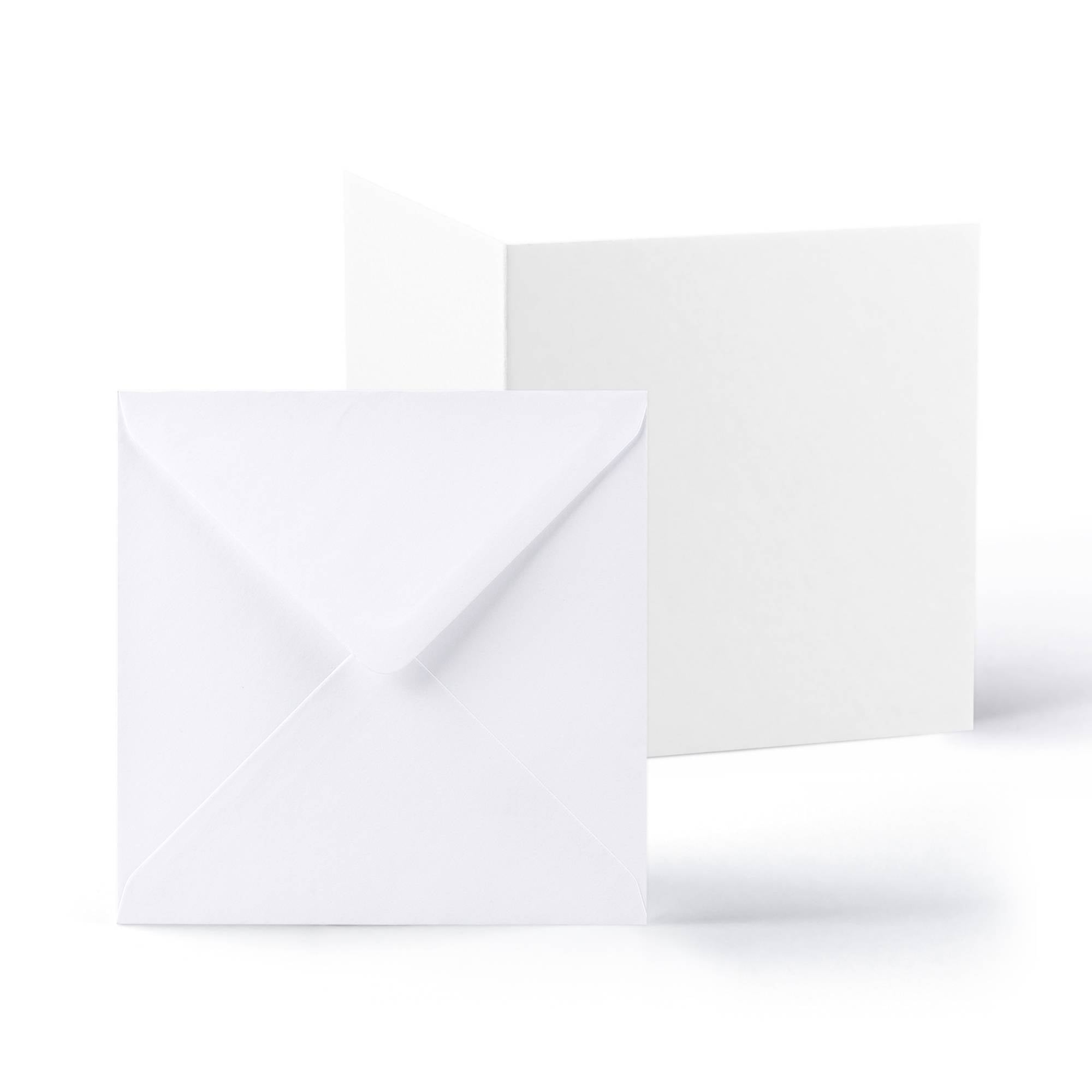 White V-Flap Envelope & Smooth Card Pack - 121 x 121 mm + 120 x 120 mm