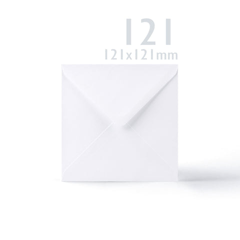 White V-Flap Envelope & Smooth Card Pack - 121 x 121 mm + 120 x 120 mm