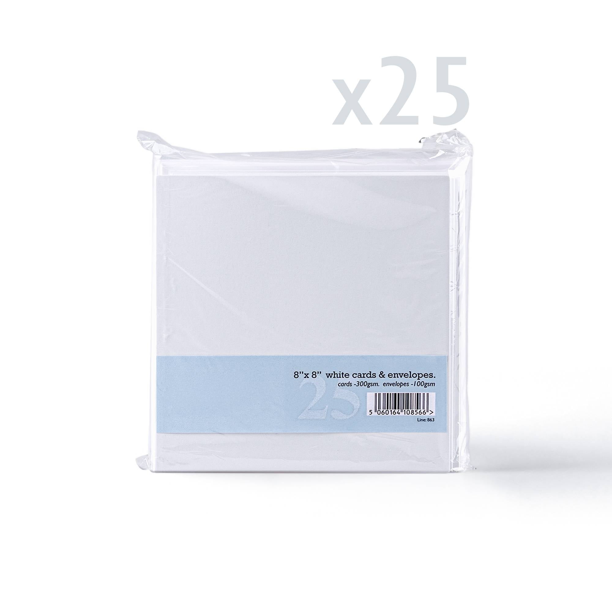 White V-Flap Envelope & Smooth Card Pack - 121 x 121 mm + 120 x 120 mm