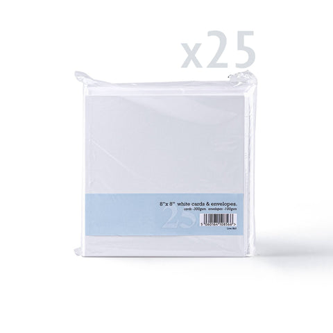 White V-Flap Envelope & Smooth Card Pack - 121 x 121 mm + 120 x 120 mm