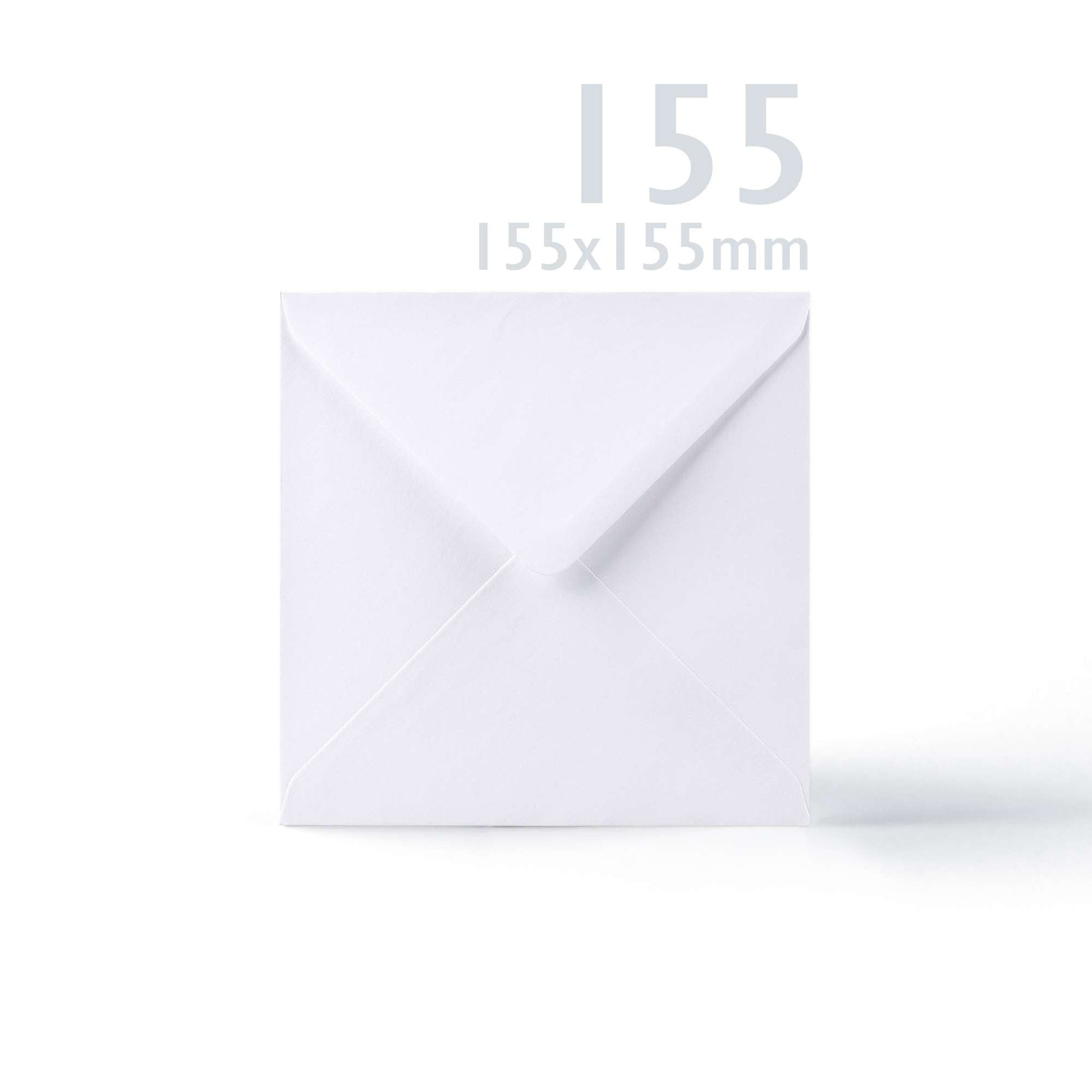White V-Flap Envelope & Hammered Card Pack - White 155 x 155 mm + 145 x 145 mm