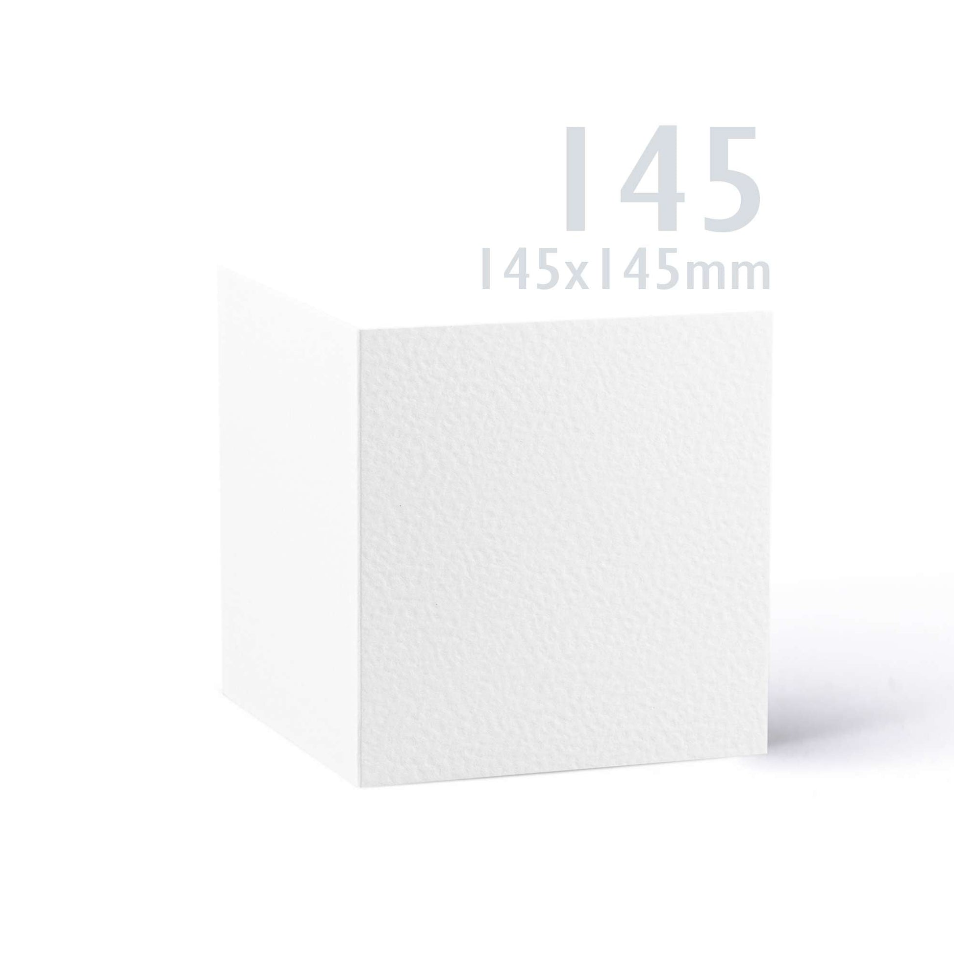 White V-Flap Envelope & Hammered Card Pack - White 155 x 155 mm + 145 x 145 mm