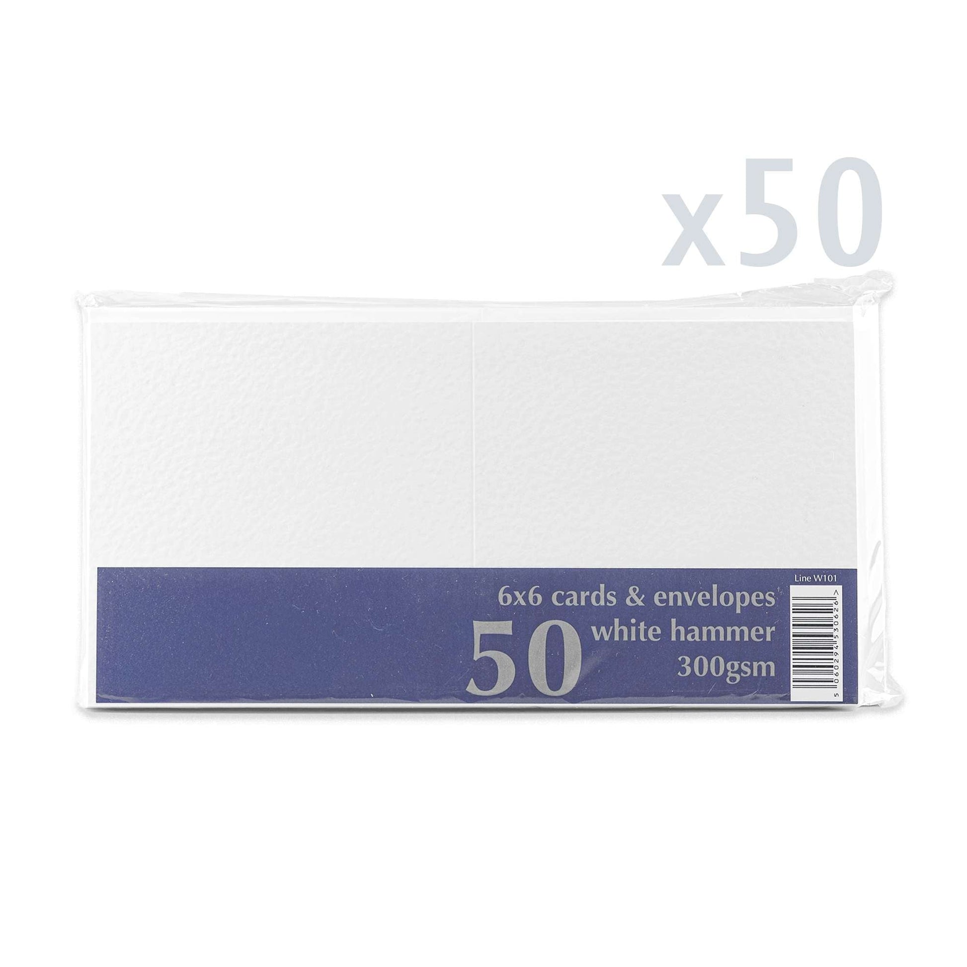 White V-Flap Envelope & Hammered Card Pack - White 155 x 155 mm + 145 x 145 mm