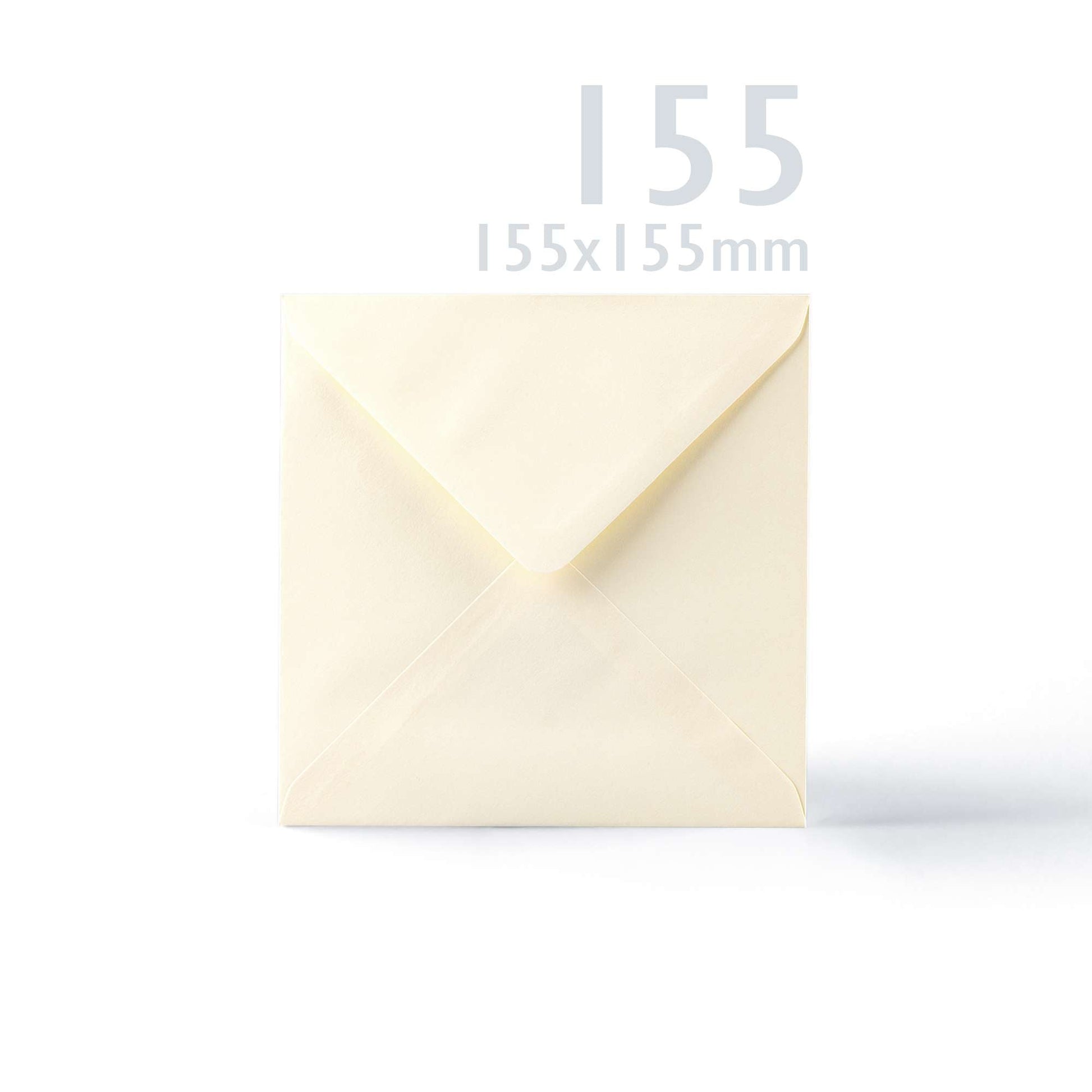 White V-Flap Envelope & Hammered Card Pack - Ivory 155 x 155 mm + 145 x 145 mm