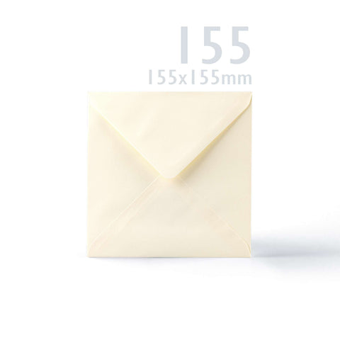 White V-Flap Envelope & Hammered Card Pack - Ivory 155 x 155 mm + 145 x 145 mm