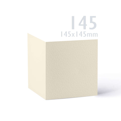 White V-Flap Envelope & Hammered Card Pack - Ivory 155 x 155 mm + 145 x 145 mm