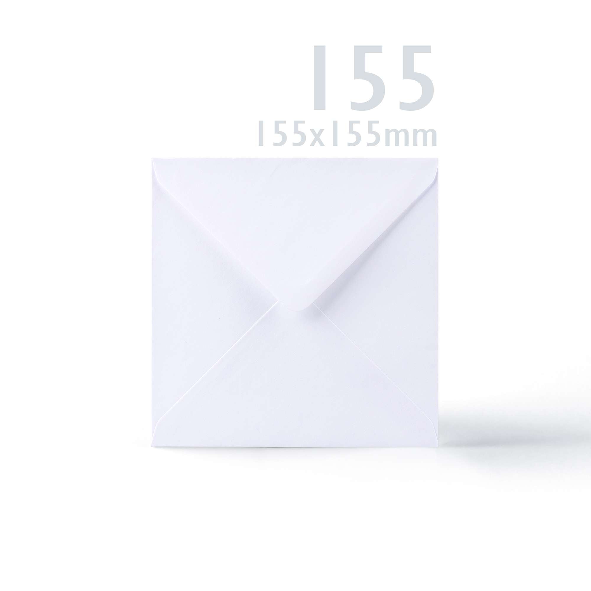 White V-Flap Envelope & Linen Card Pack - White 155 x 155 mm + 145 x 145 mm
