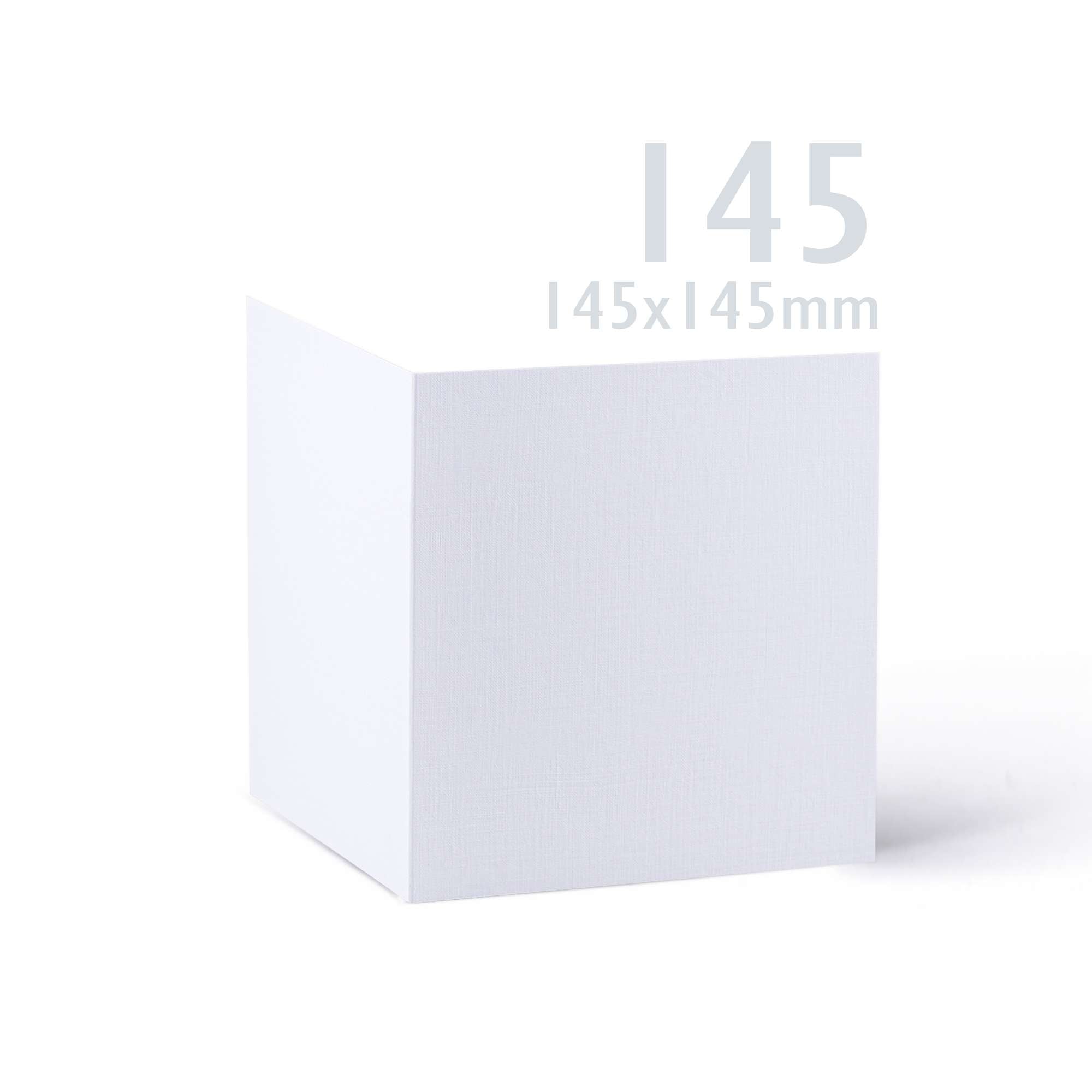 White V-Flap Envelope & Linen Card Pack - White 155 x 155 mm + 145 x 145 mm
