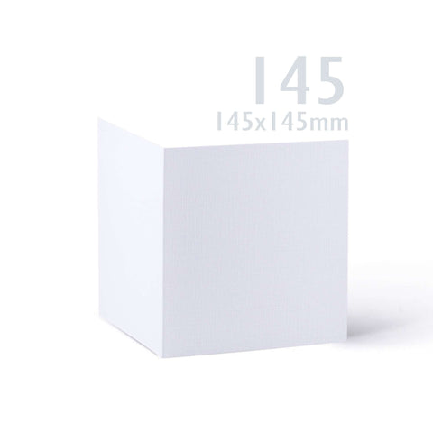 White V-Flap Envelope & Linen Card Pack - White 155 x 155 mm + 145 x 145 mm