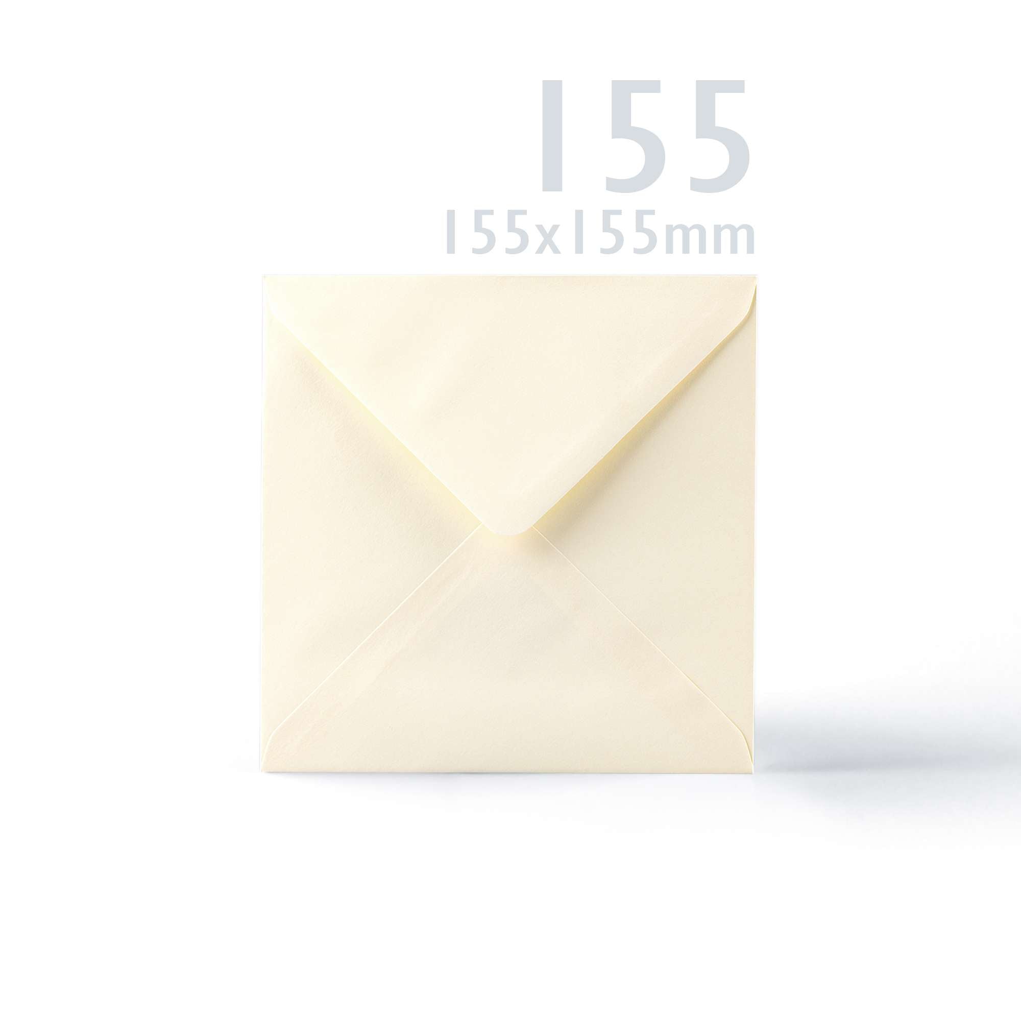 White V-Flap Envelope & Linen Card Pack - Ivory 155 x 155 mm + 145 x 145 mm