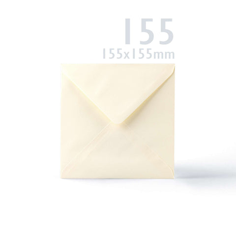 White V-Flap Envelope & Linen Card Pack - Ivory 155 x 155 mm + 145 x 145 mm