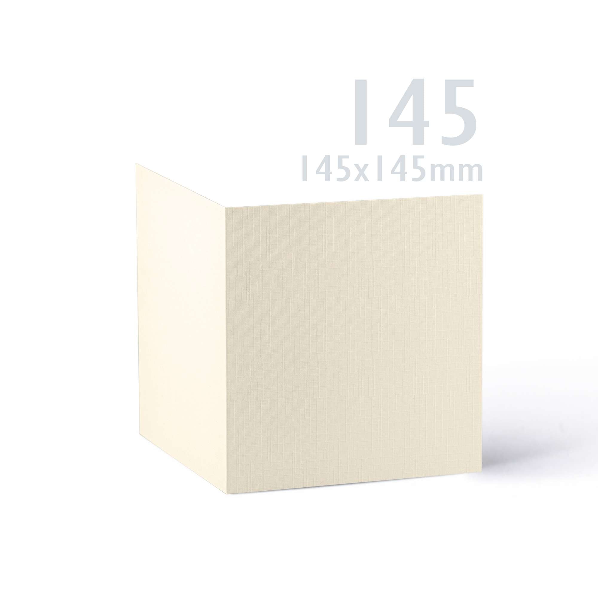 White V-Flap Envelope & Linen Card Pack - Ivory 155 x 155 mm + 145 x 145 mm
