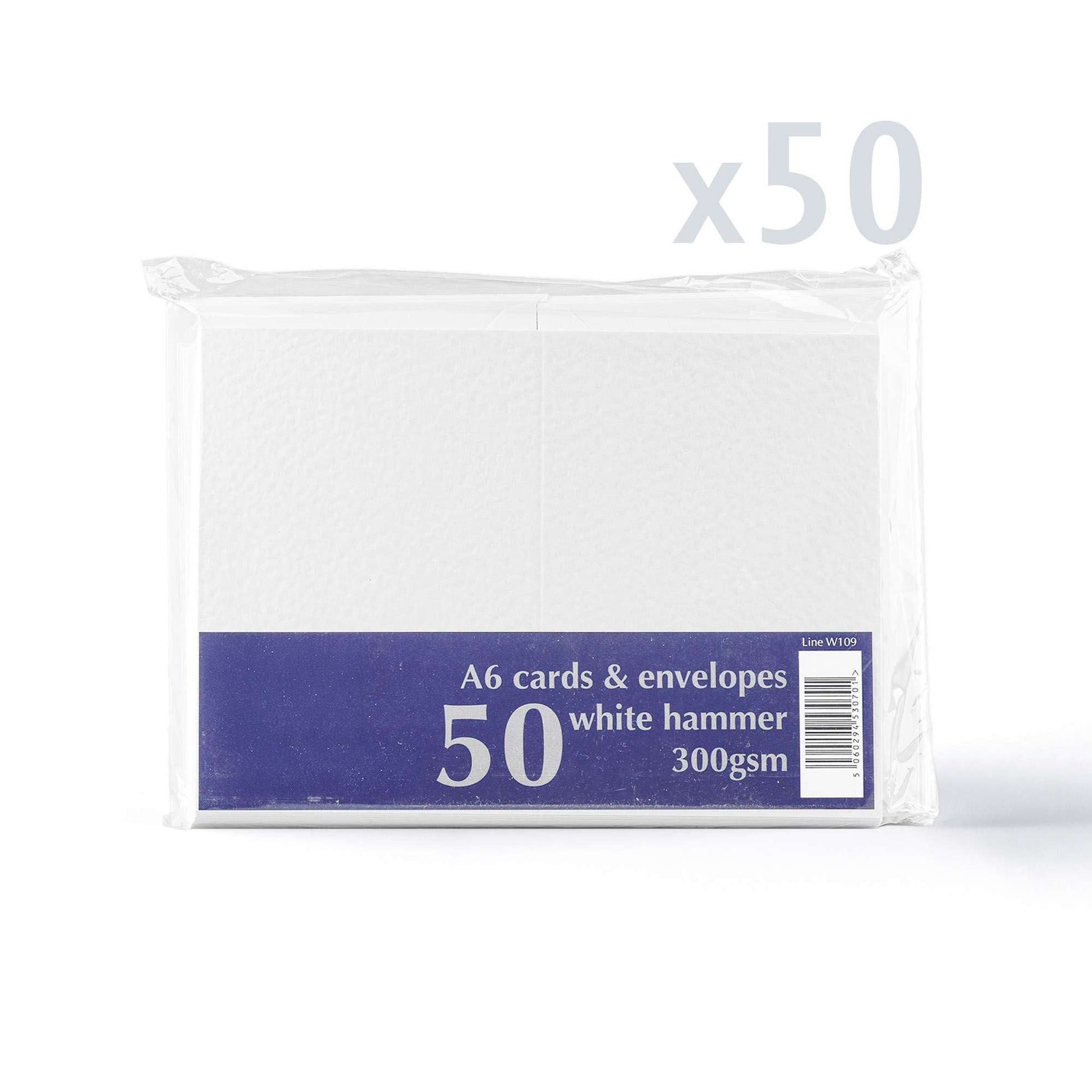 White V-Flap Envelope & Hammered Card Pack - White 114 x 162 mm + 105 x 148 mm