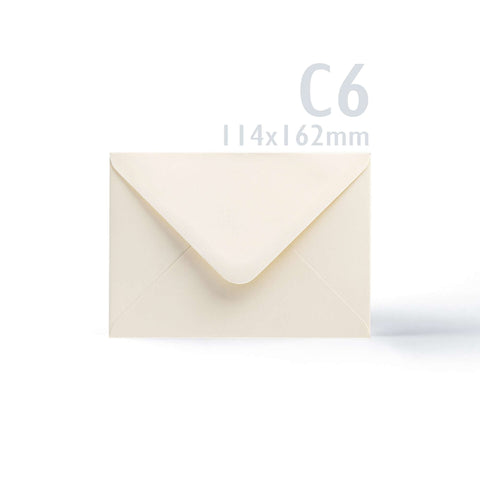 White V-Flap Envelope & Hammered Card Pack - Ivory 114 x 192 mm + 105 x 148 mm