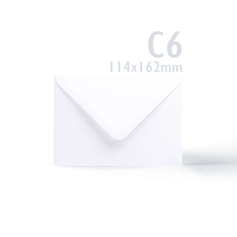 White V-Flap Envelope & Linen Card Pack - White 114 x 162 mm + 105 x 148 mm