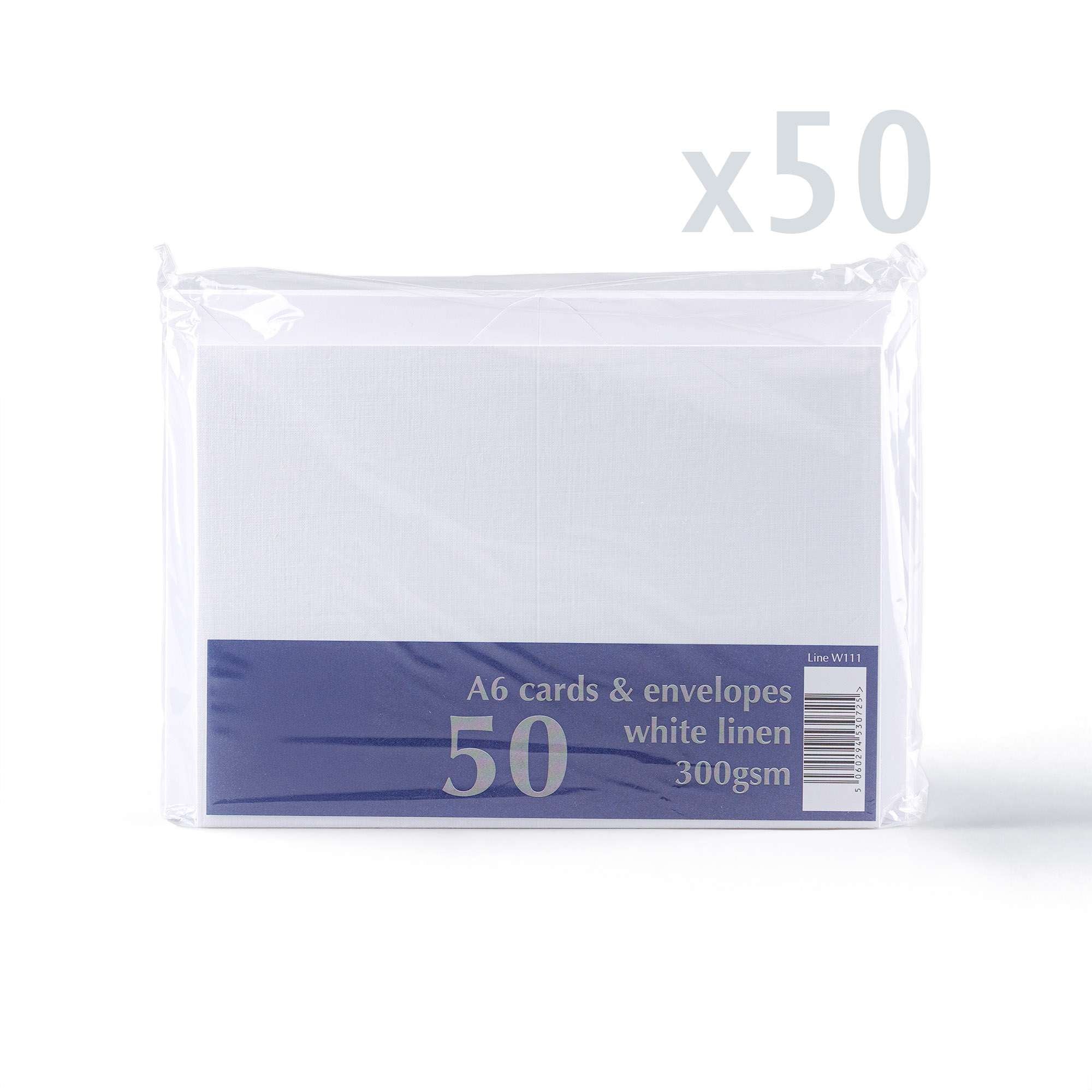 White V-Flap Envelope & Linen Card Pack - White 114 x 162 mm + 105 x 148 mm