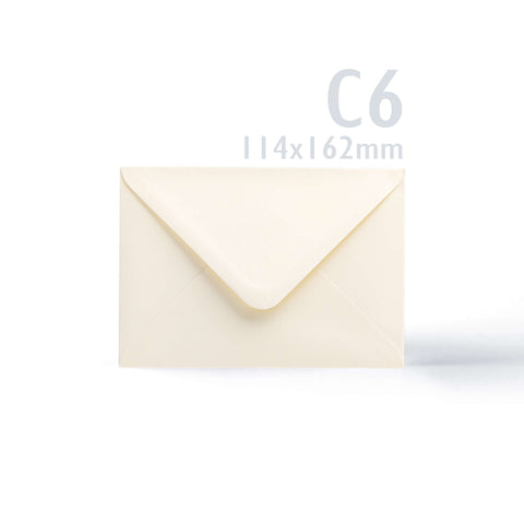White V-Flap Envelope & Linen Card Pack - Ivory 114 x 162 mm + 105 x 148 mm
