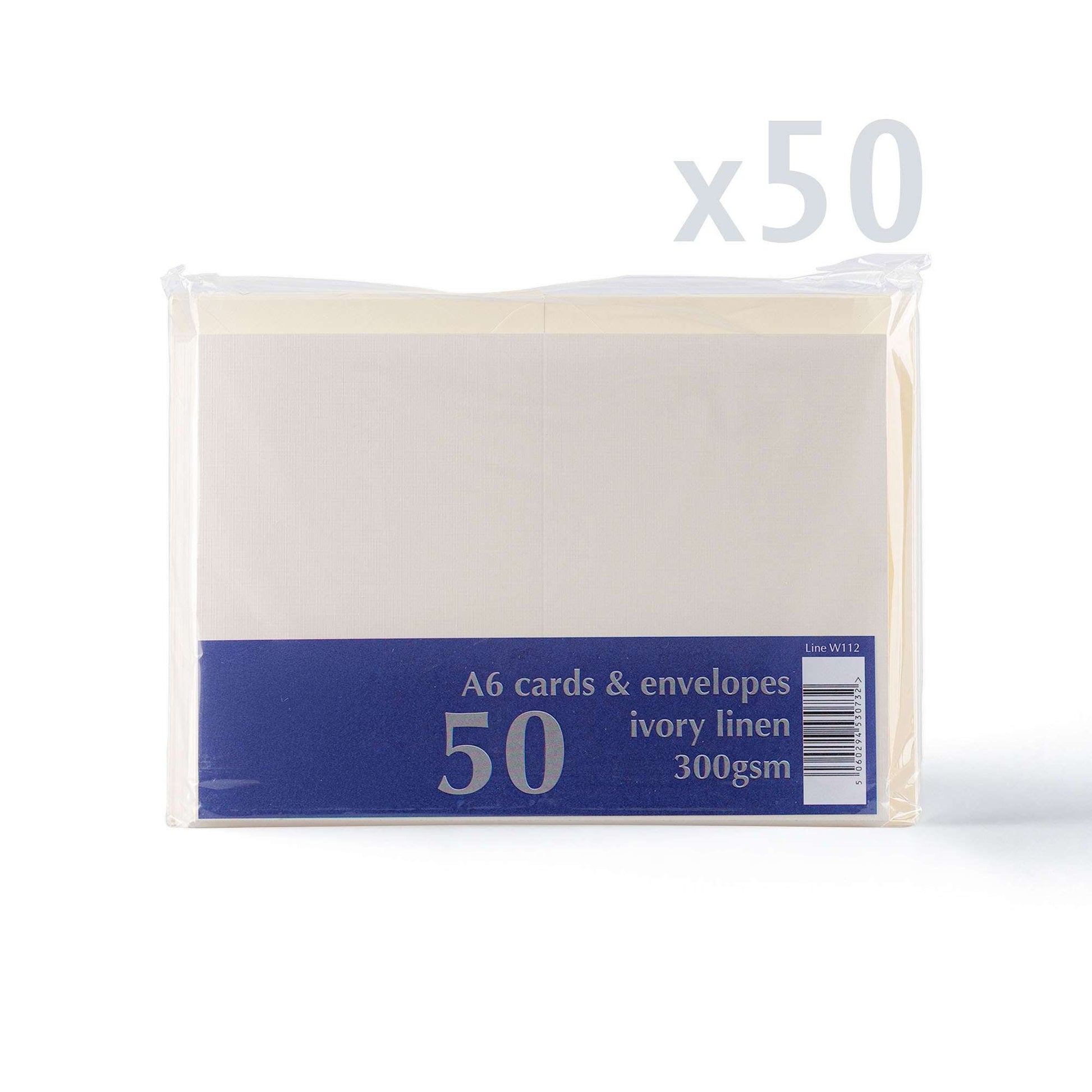 White V-Flap Envelope & Linen Card Pack - Ivory 114 x 162 mm + 105 x 148 mm