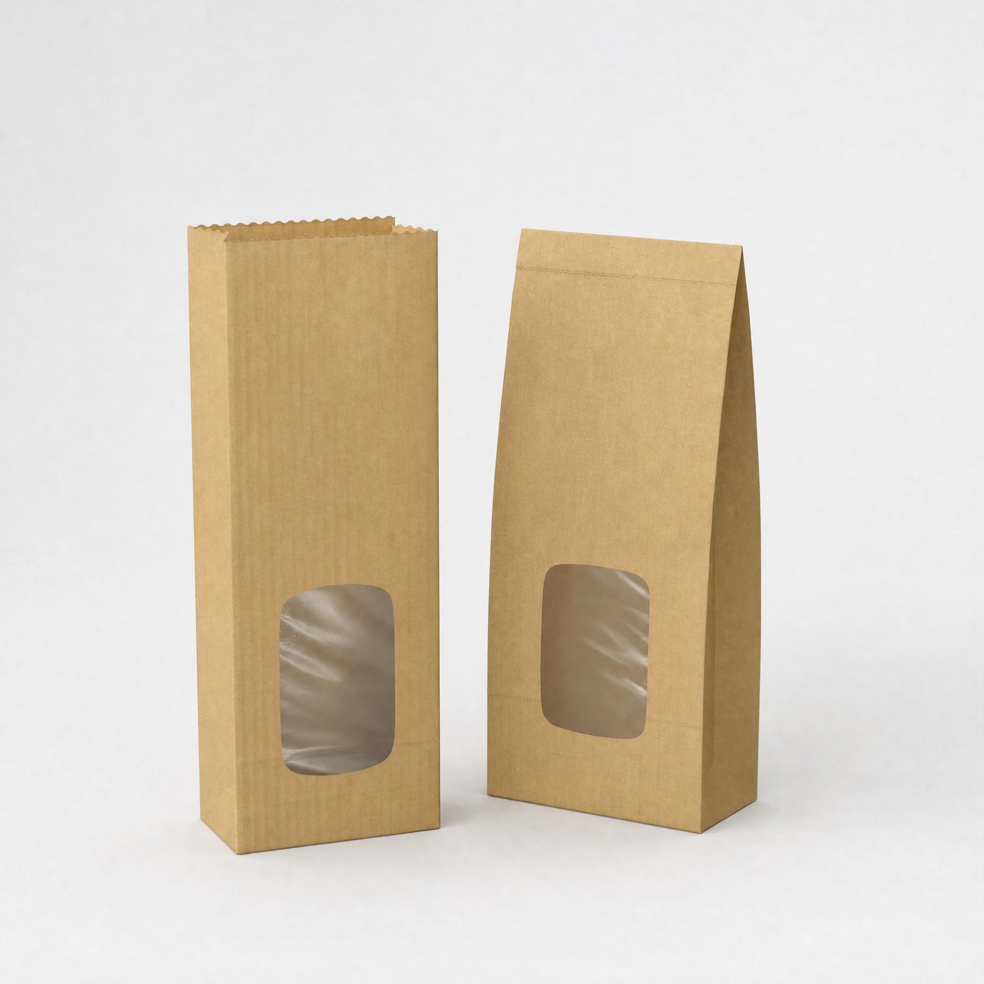 Kraft Paper Food Bags - With Window 215 x 85mm