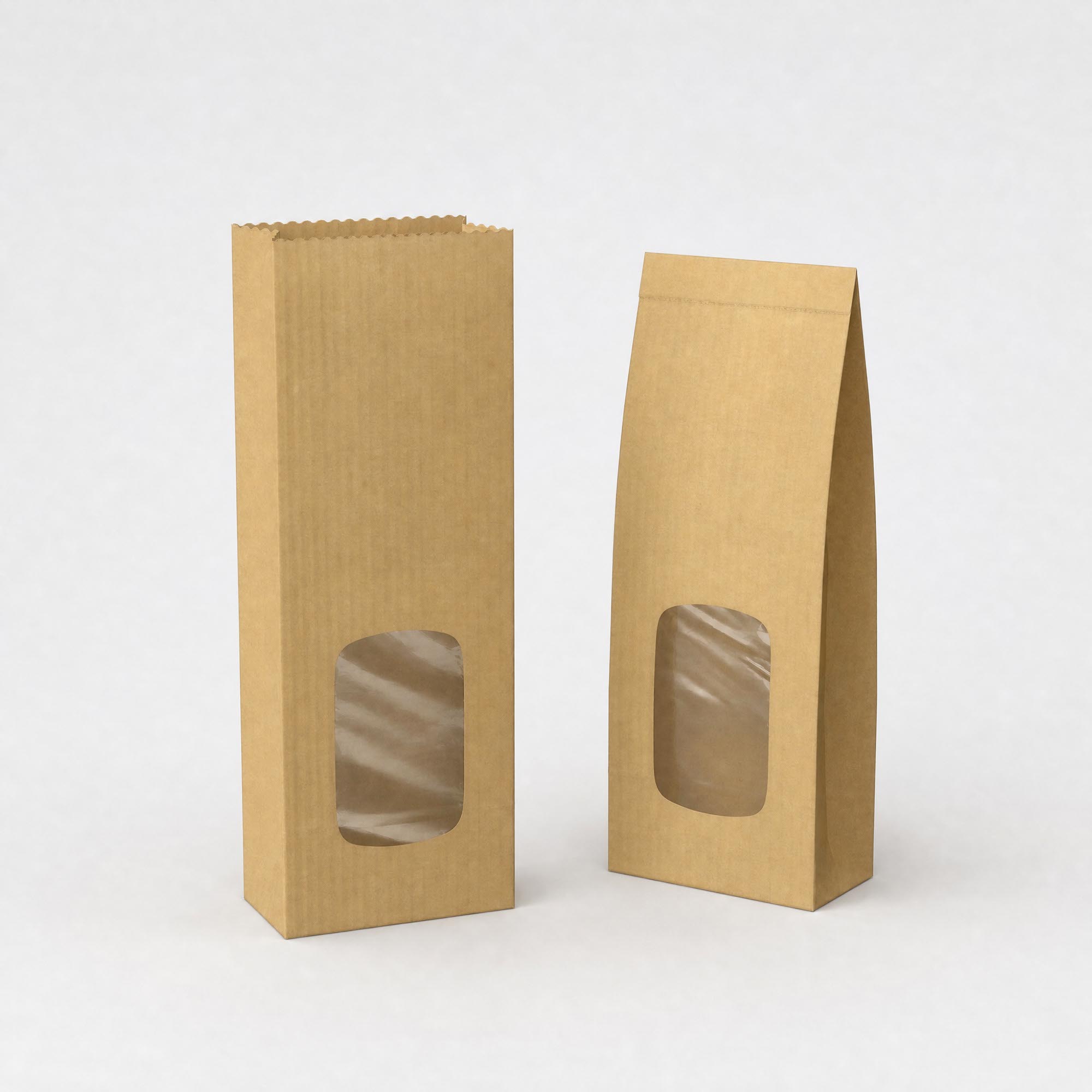 Kraft Paper Food Bags - With Window 290 x 103mm