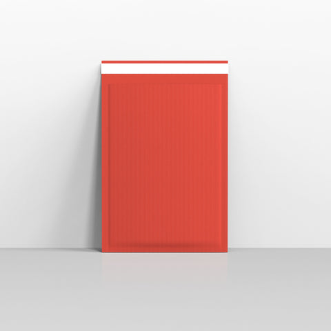Red Corrugated Paper Bubble Bag Mailers - 340 x 240mm