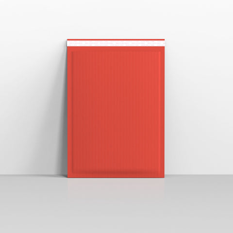 Red Corrugated Paper Bubble Bag Mailers - 470 x 350mm
