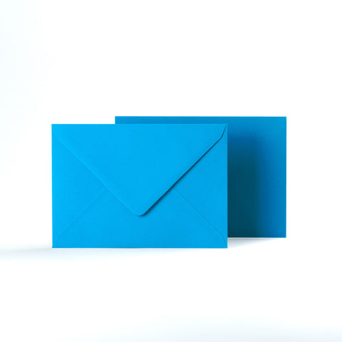 Bright Blue Coloured Gummed V Flap Envelopes - 125 x 175mm