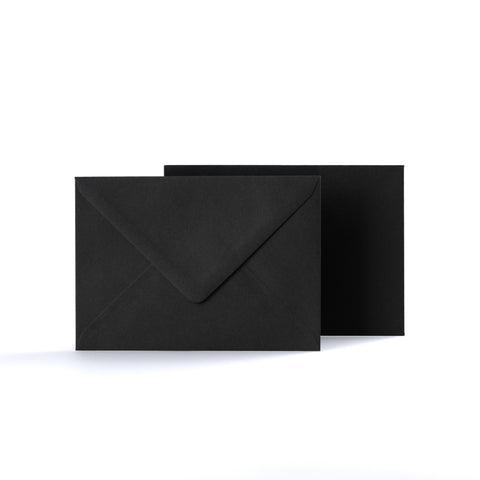 Black Coloured Gummed V Flap Envelopes - 125 x 175mm