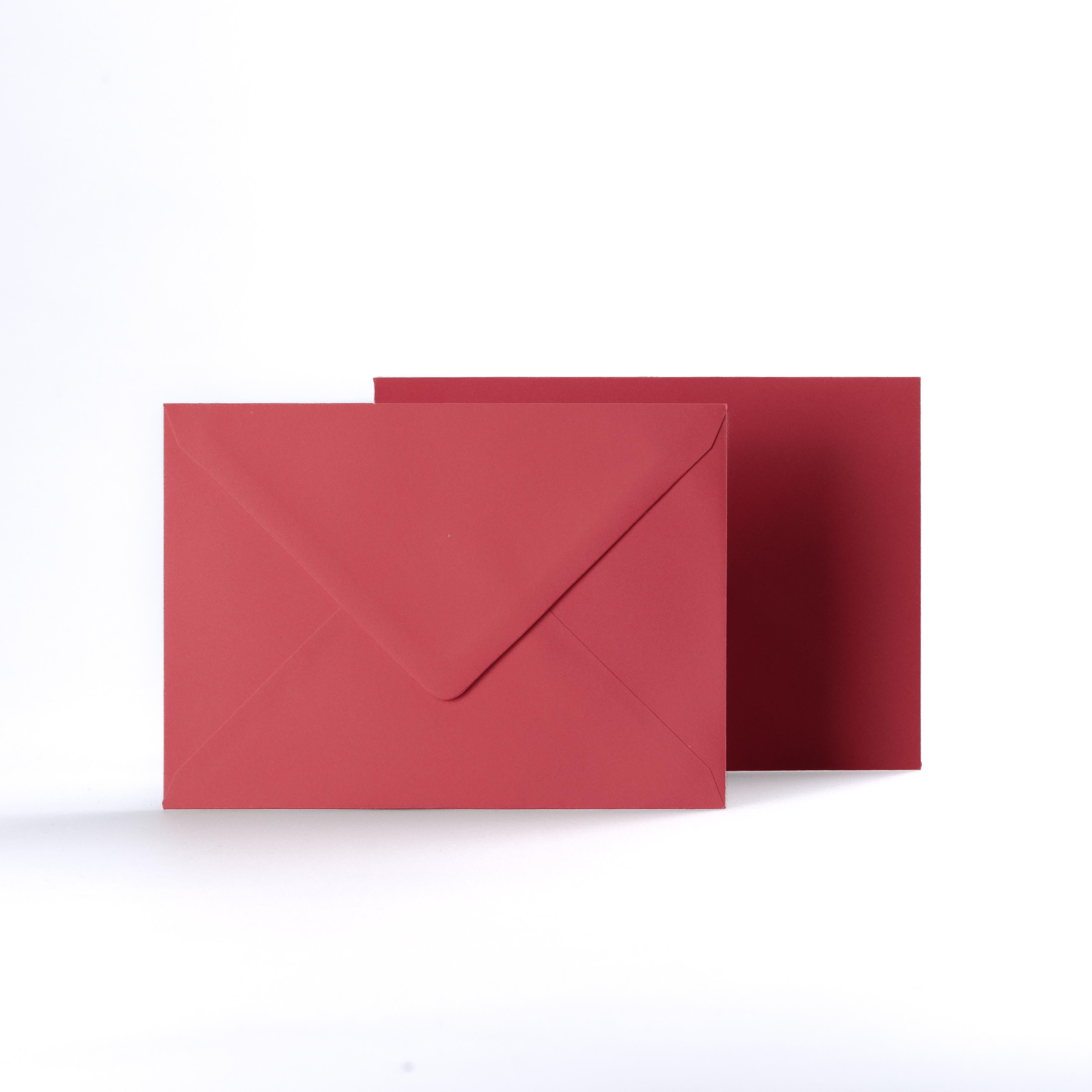Bright Red Coloured Gummed V Flap Envelopes - 125 x 175mm