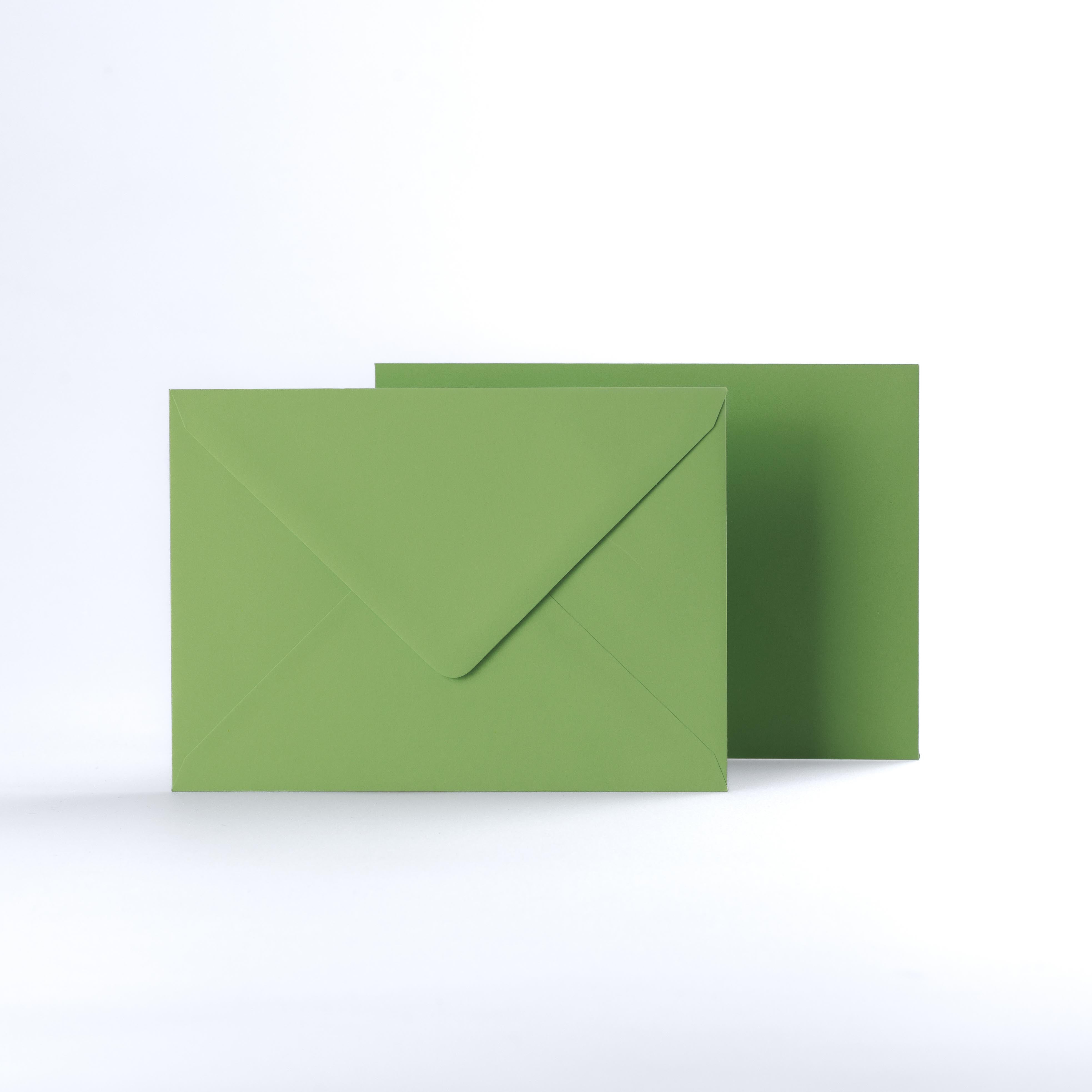 Mid Green Coloured Gummed V Flap Envelopes - 125 x 175mm