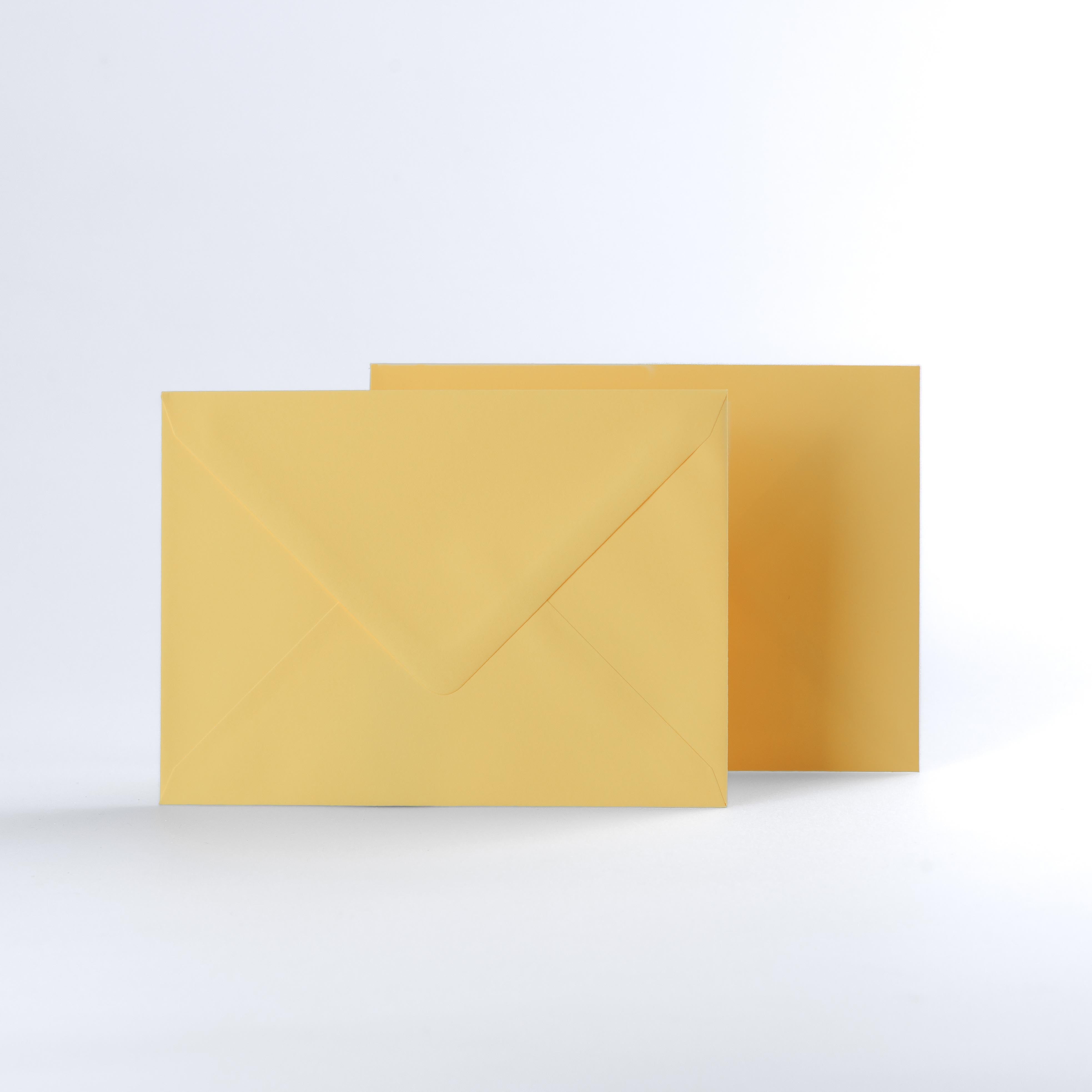 Mid Yellow Coloured Gummed V Flap Envelopes - 125 x 175mm