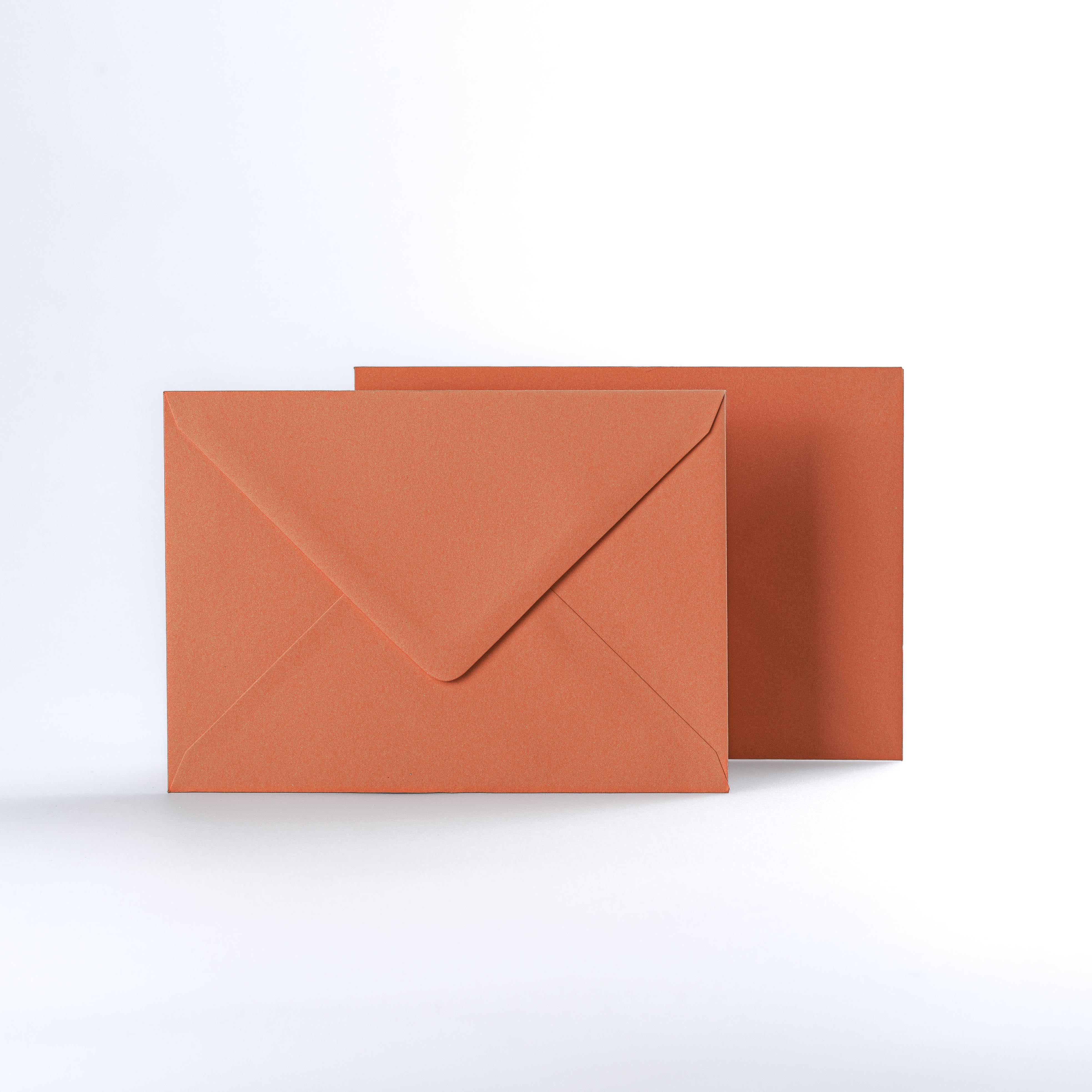 Orange Coloured Gummed V Flap Envelopes - 125 x 175mm
